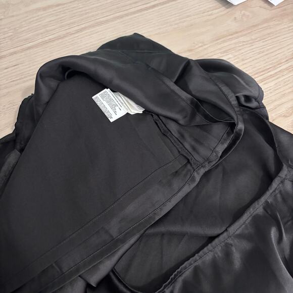 Satin‎ Mini Dress Small Wrap Waist Tie Asymmetric Moto Silky Coquette Whimsygoth - Picture 11 of 13